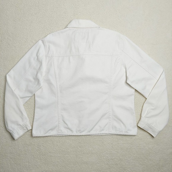 Territory Ahead Womens Denim Jacket XL Plus White 90s Vintage Jeans Hong Kong - Picture 6 of 9